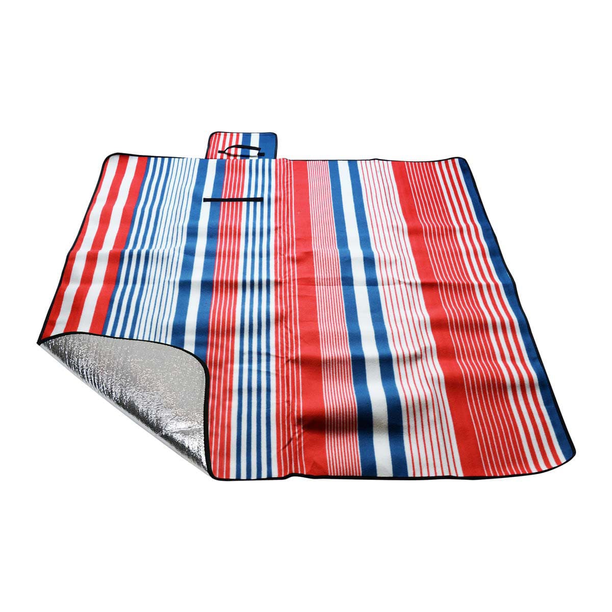Piknik deka CALTER® DUOS, 170x150 cm, aluminijska folija, plavo-crvene pruge - slika 2