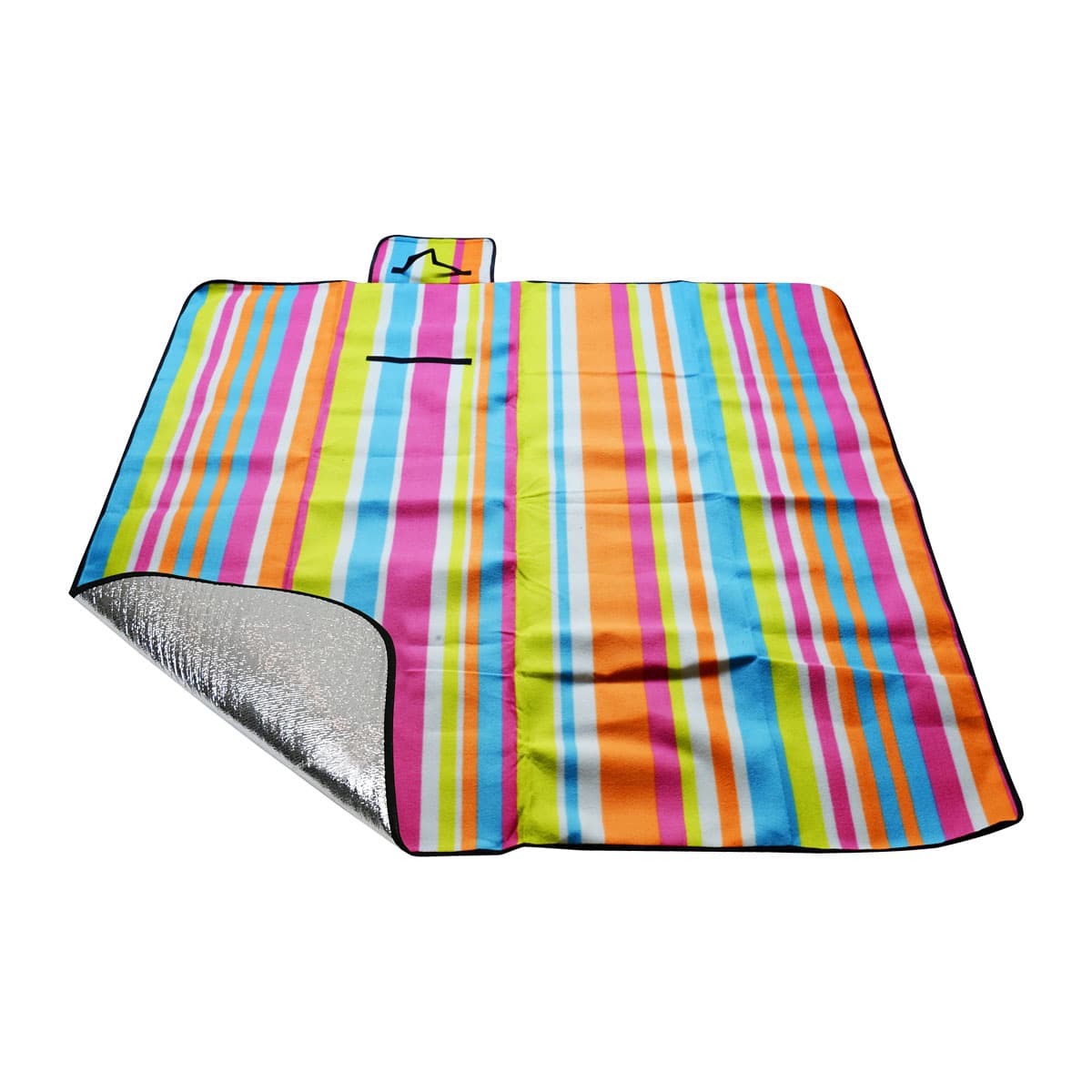 Piknik deka CALTER® DUOS, 170x150 cm, aluminijska folija, duge pruge - slika 2