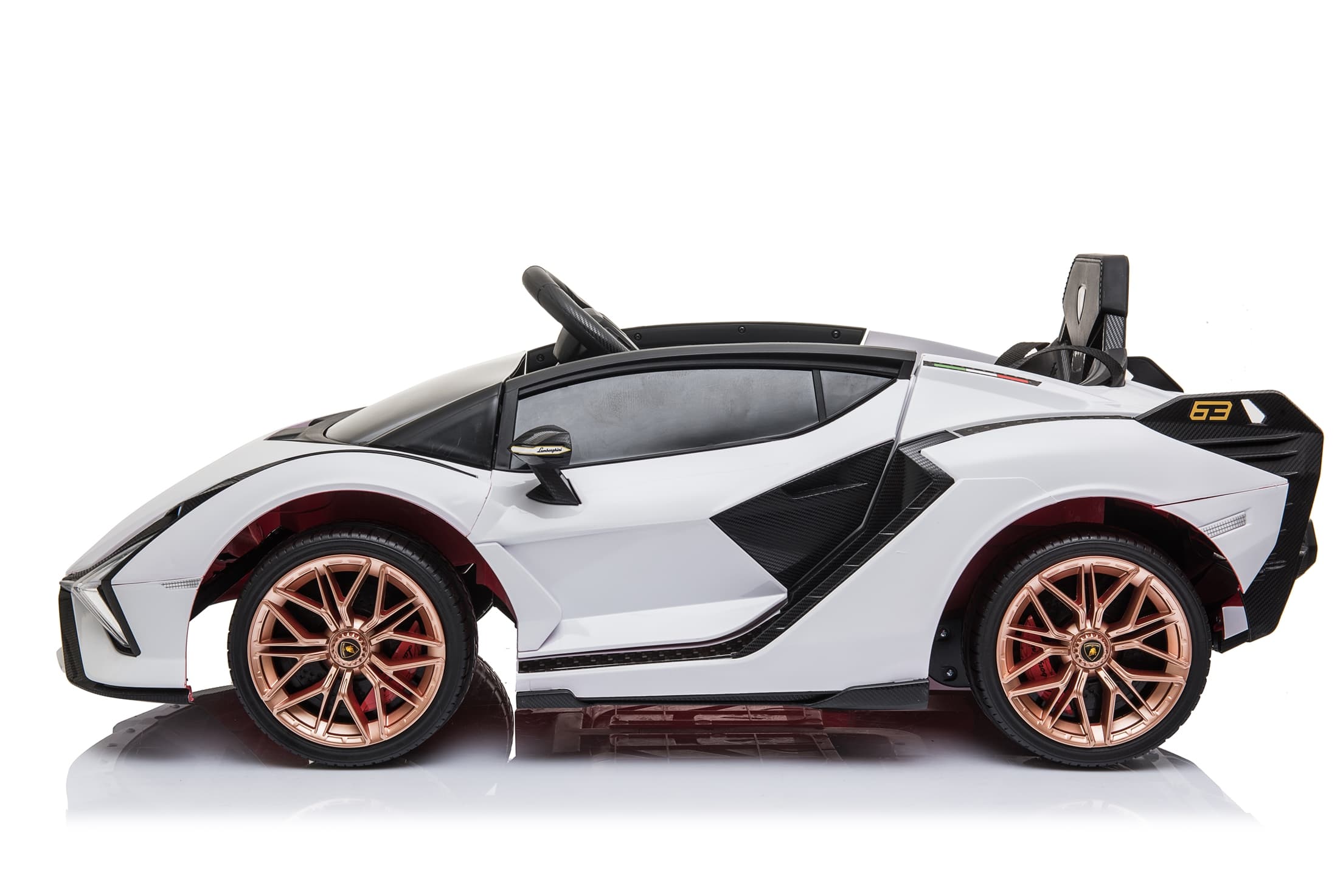 Dječiji električni automobil Lamborghini Sian bijeli - slika 3
