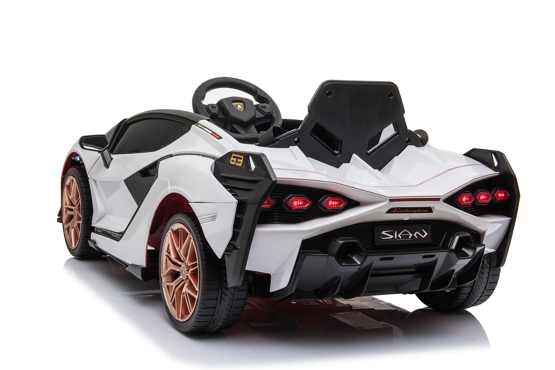 Dječiji električni automobil Lamborghini Sian bijeli - slika 4