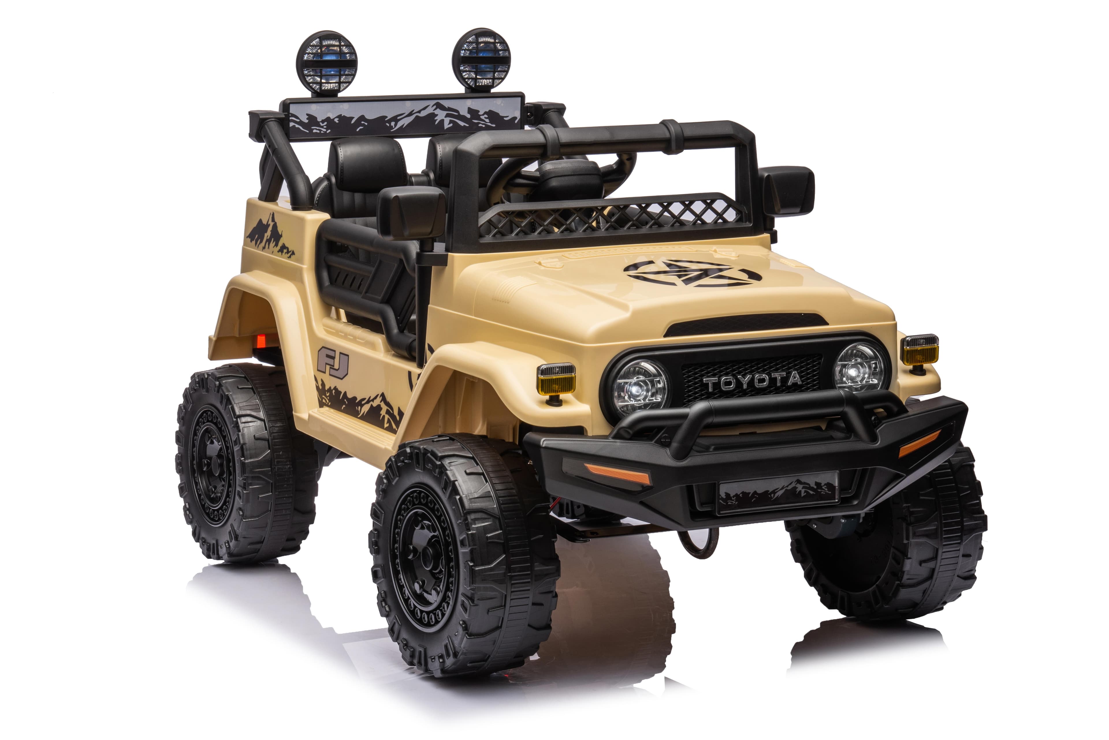 Dječiji električni automobil Toyota FJ Cruiser smeđa/žuta/khaki - slika 6