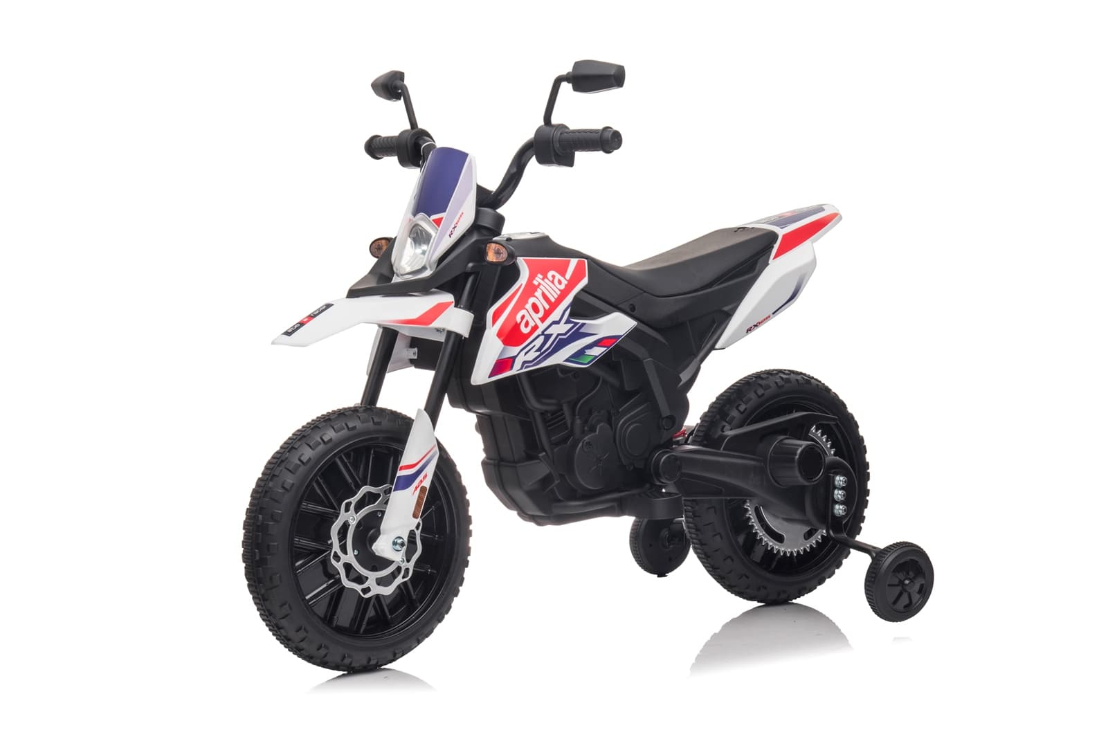 Dječiji električni motocikl Aprilia RX125 bijeli - slika 3