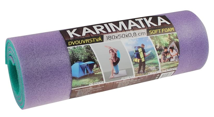Dvostruka spavaća podloga CALTER® 8 180x50x0.8 cm, zelena-ljubičasta - slika 3