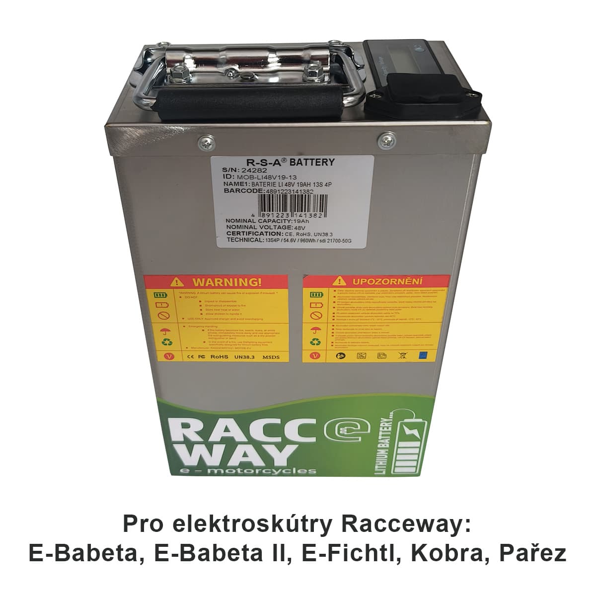 Baterija LI-48V 19Ah, za RACCEWAY® električni skuter, 13S 4P - slika 2