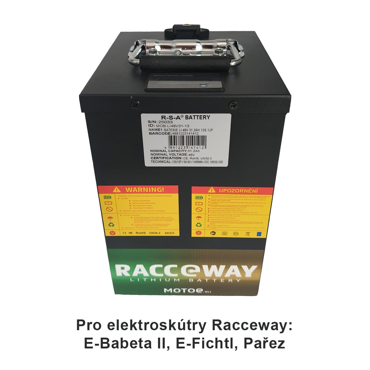 Baterija LI-48V 31Ah, za RACCEWAY® električni skuter, 13S 12P - slika 2