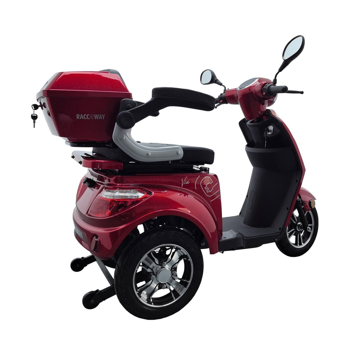Električna trotočkaška kolica RACCEWAY® VIA-MS09, burgundski sjajni - slika 2