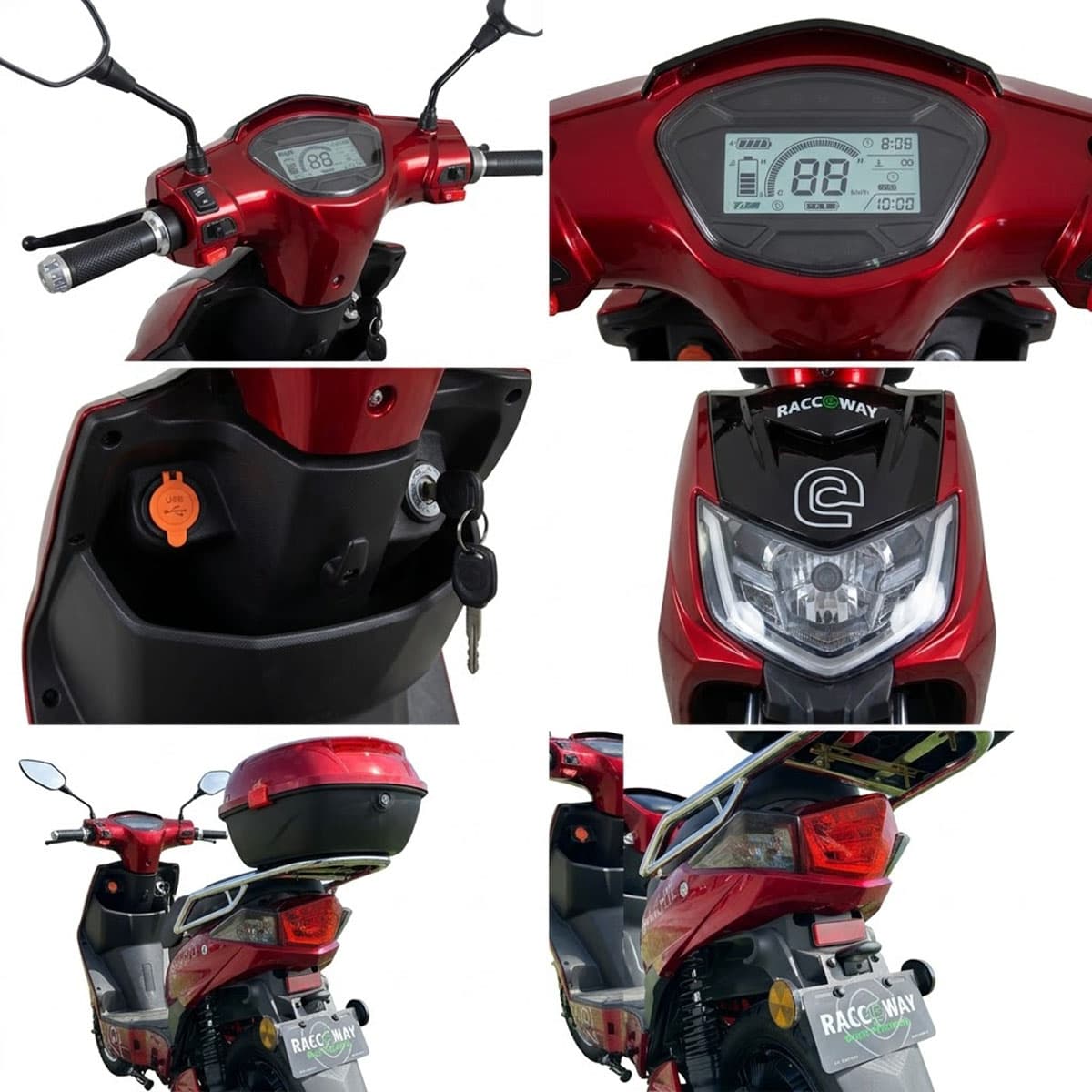 RACCEWAY® E-FICHTL® električni skuter, crveni-sjajni, bez baterije - slika 12