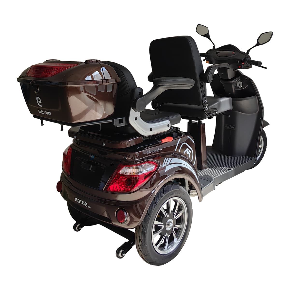 Električni trotočkaški kolica RACCEWAY® VIA LUX DUO, kafa - slika 3