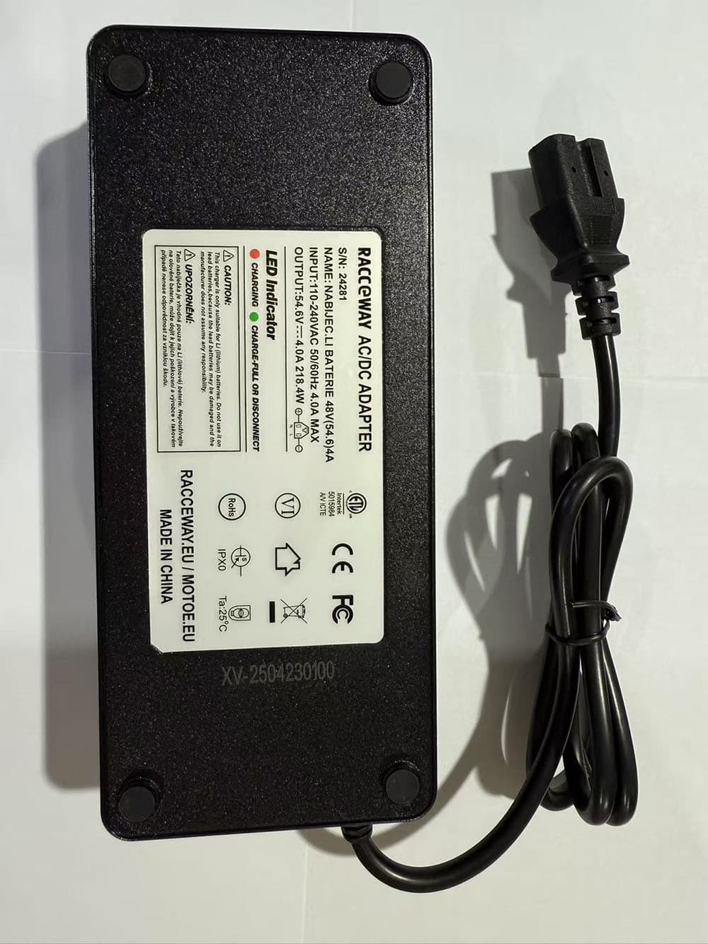 RACCEWAY® Litijumski punjač za baterije, 48V (54.6V) 4A-13S - slika 3