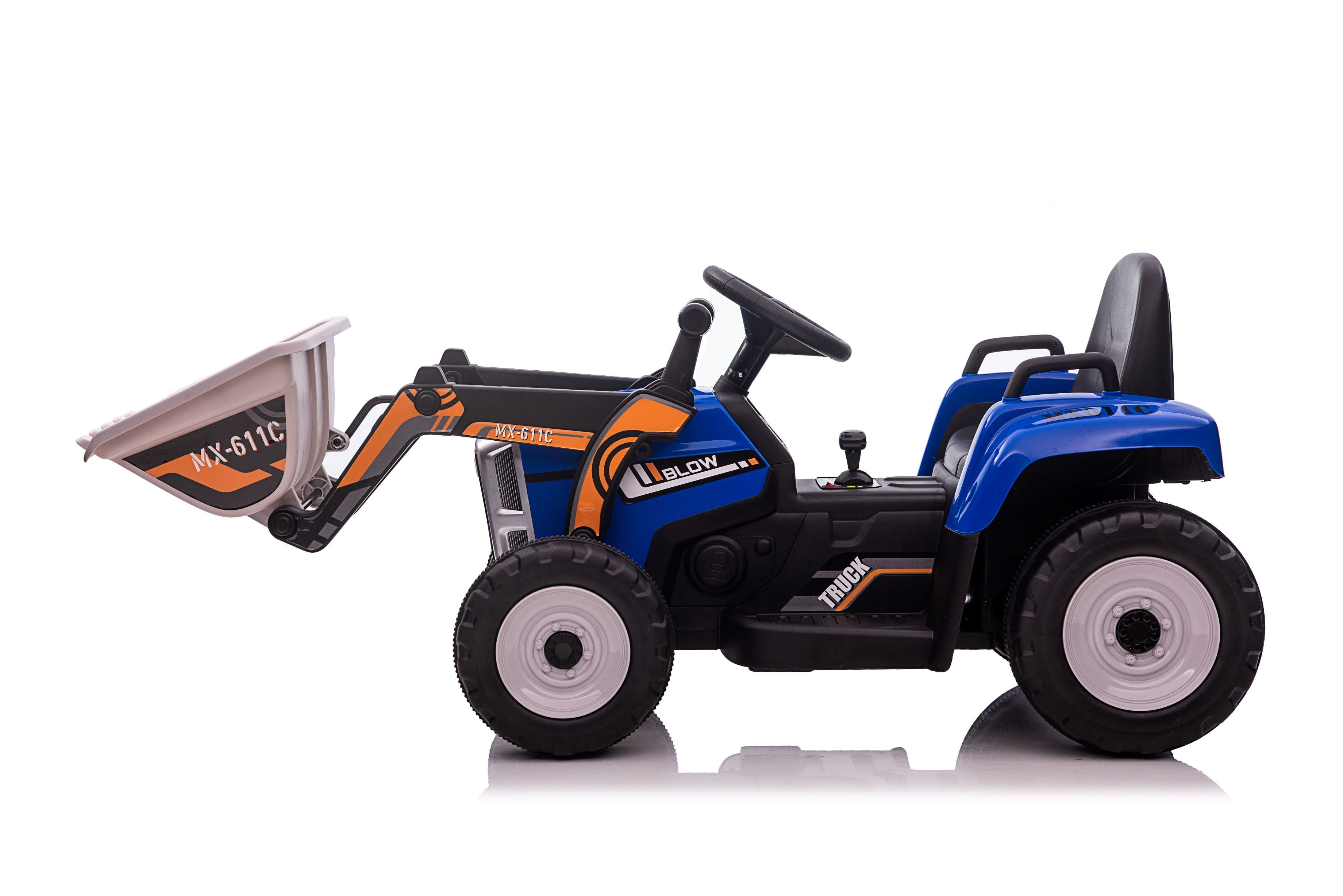 Dječiji električni traktor Eljet sa tovarnom kašikom plavi, Li-Ion