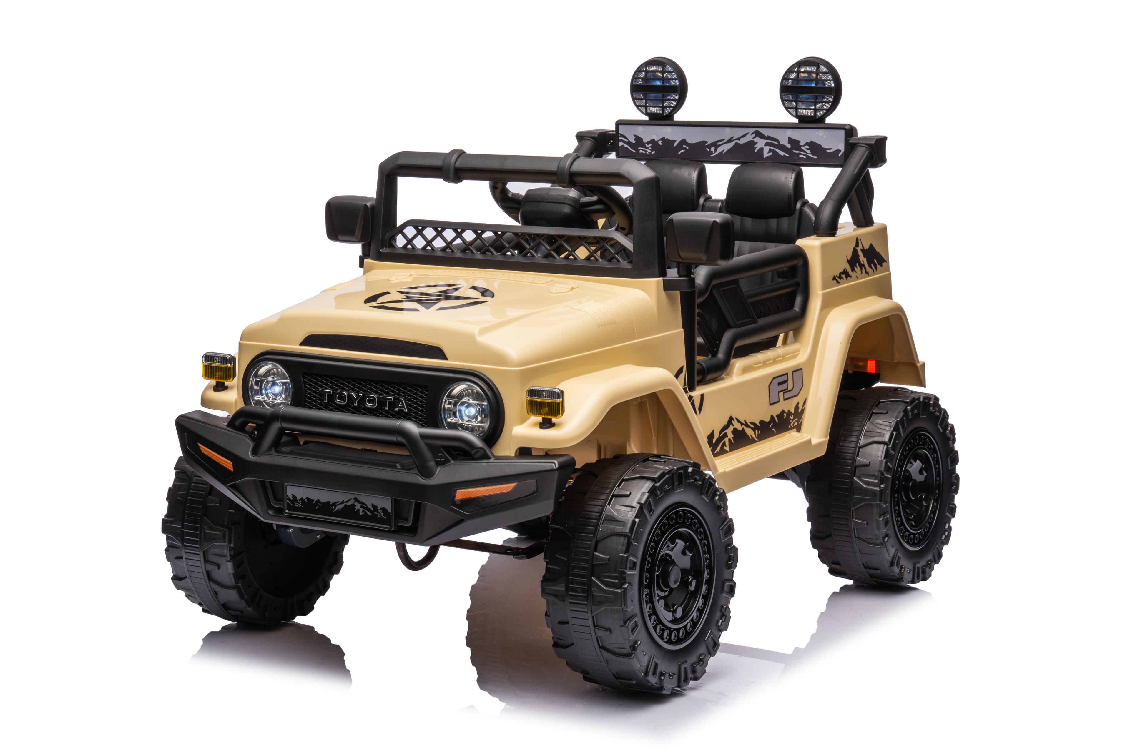 Dječiji električni automobil Toyota FJ Cruiser smeđa/žuta/khaki