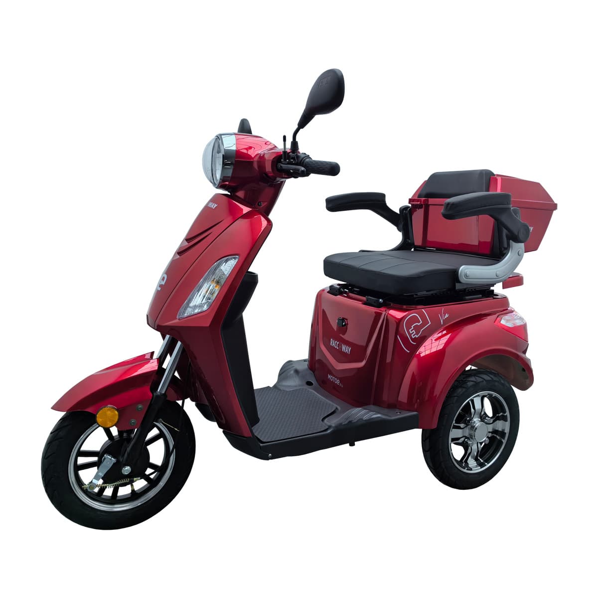 Električna trotočkaška kolica RACCEWAY® VIA-MS09, burgundski sjajni
