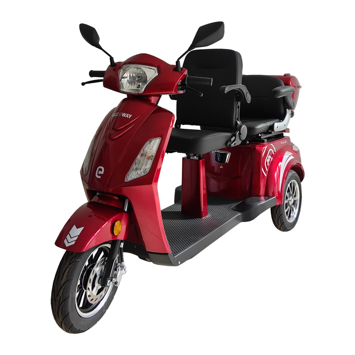 RACCEWAY® VIA LUX DUO električni trotočkaški kolica, crvena